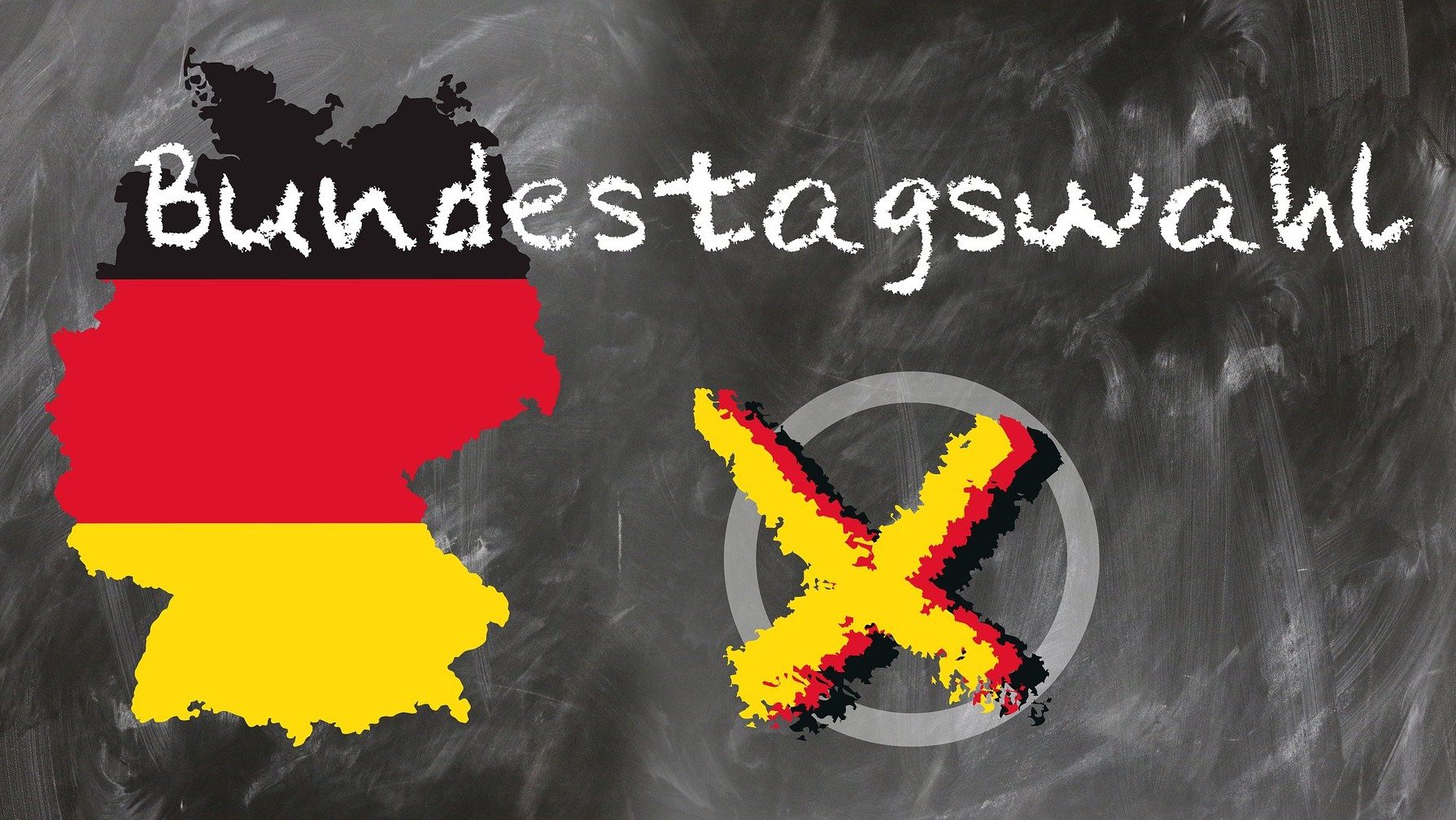 Deutschlandkarte mit dem Wort "Bundestagswahl"