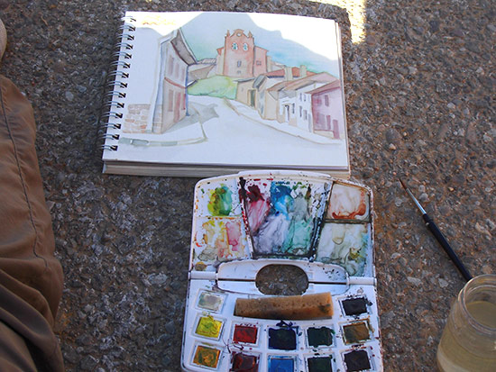 Mal-Utensilien für Aquarelle